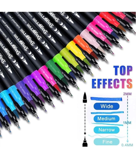 Dual Markers Brush Pen, 48 Colored Markers, Fine Point and Brush Tip Art Markers