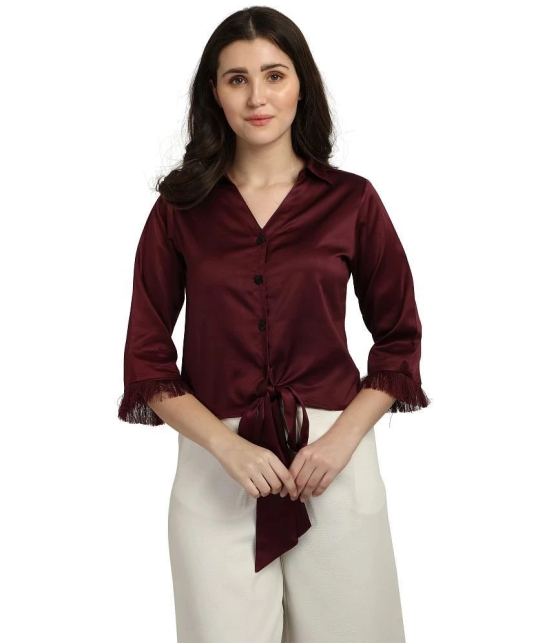 Smarty Pants Maroon Satin Shirt - Single - None