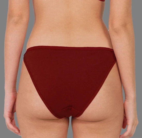 Madam Cotton Lycra Solid Womens No Panty Line ( Maroon ) - None