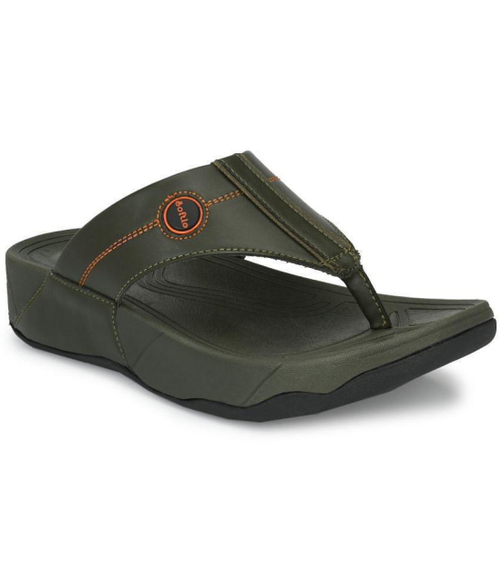 softio - Olive Men's Thong Flip Flop - None