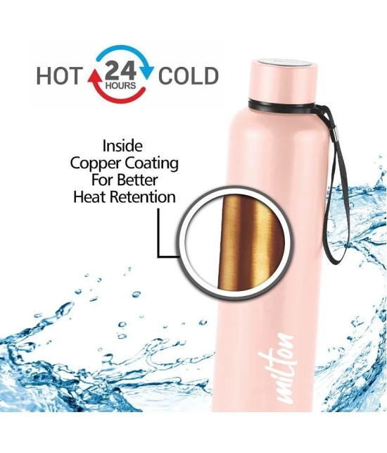 Milton Aura 750 Thermosteel Bottle, 750 ml, Beige | 24 Hours Hot and Cold | Easy to Carry | Rust Proof | Leak Proof | Tea | Coffee | Office| Gym | Home | Kitchen | Hiking | Trekking | Travel