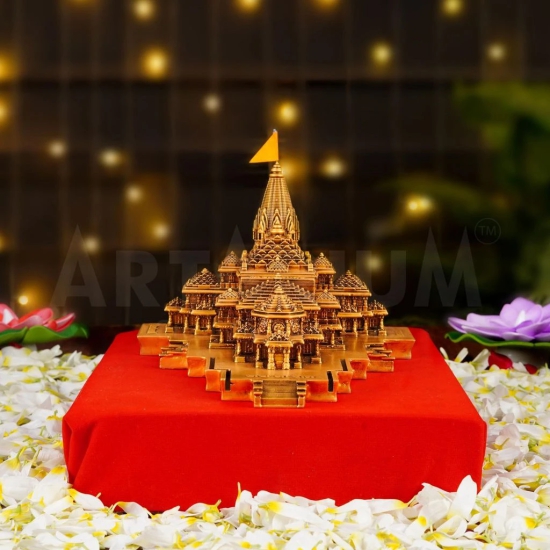 Artarium Ram Mandir Ayodhya Model Authentic Design Ideal for Home Temple, Home Decor & Gifts (9 INCH RAM MANDIR)