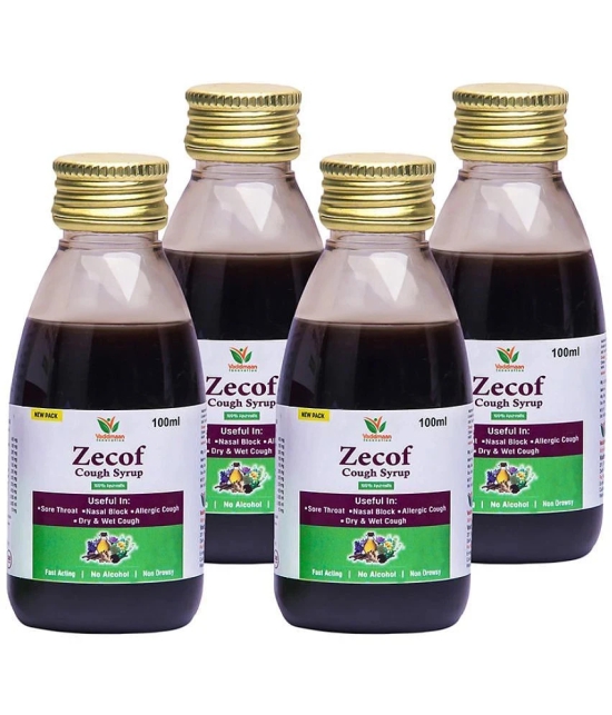 Vaddmaan Zecof - 4 x 100ml Ayurvedic cough syrup for Wet and Dry cough & Cold