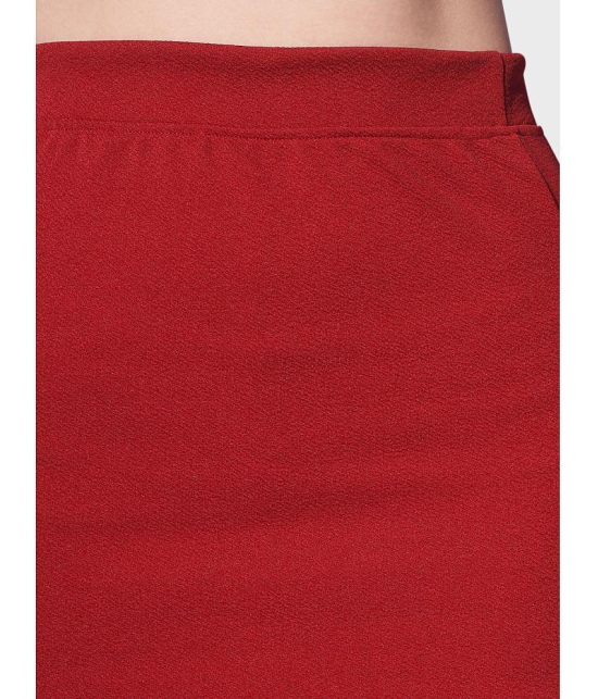 BuyNewTrend - Maroon Cotton Blend Women''s Straight Skirt ( Pack of 1 ) - None