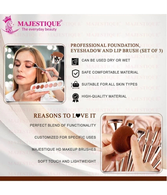 MAJESTIQUE MAJESTIQUE MAKEUP BRUSH Synthetic Contouring,Blending,Dust off Powder 40 g 3 Pcs