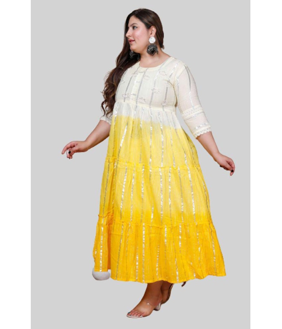 miravan - Yellow Cotton Women's Anarkali Kurti ( Pack of 1 ) - None