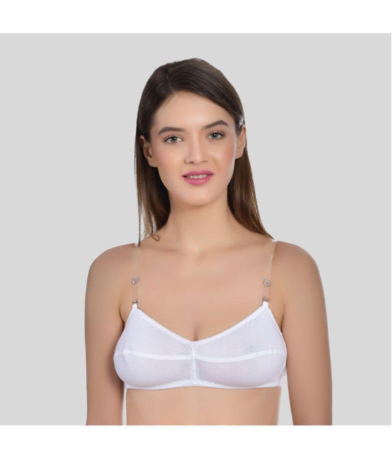 AIMLY - Cream Cotton Blend Non Padded Women's Everyday Bra ( Pack of 3 ) - None