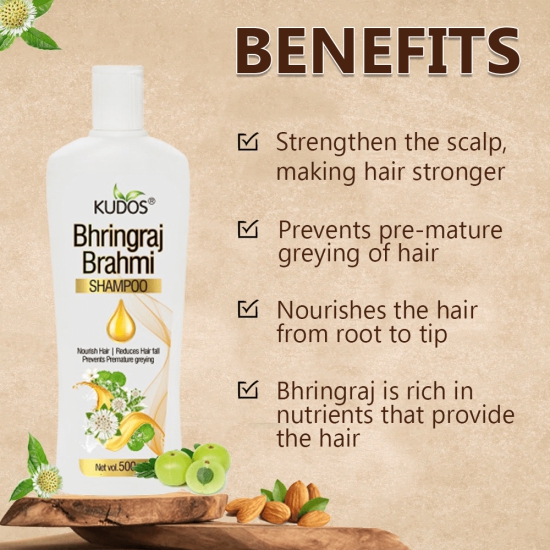 Kudos Bhringraj Brahmi Shampoo | 500ml