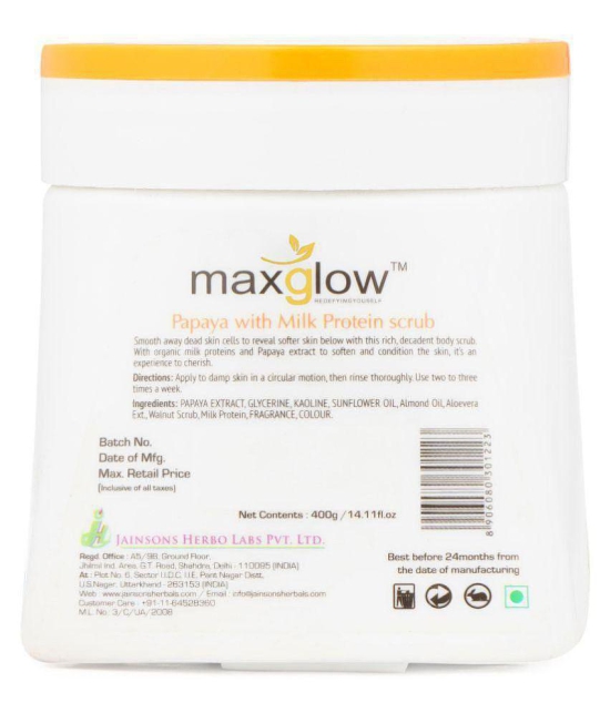 MaxGlow PAPAYA AND MILK PROTIEN SCRUB Facial Scrub 400 gm