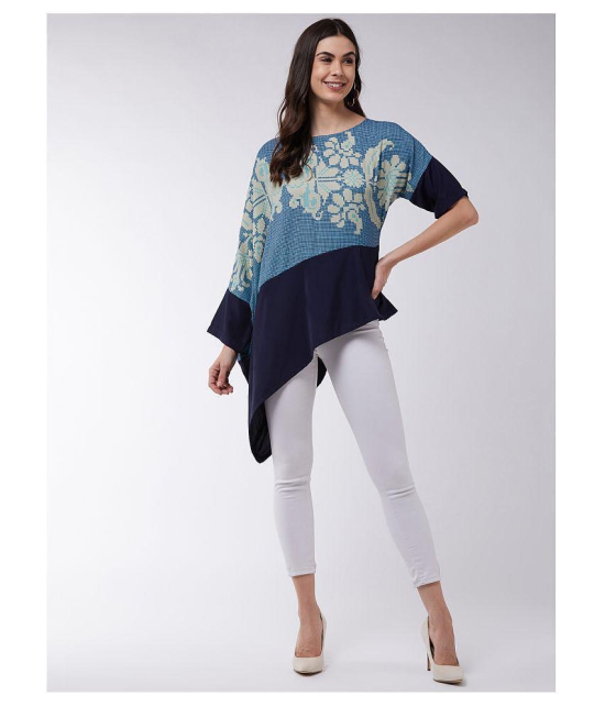 Zima Leto Crepe Regular Tops - Blue Single - S