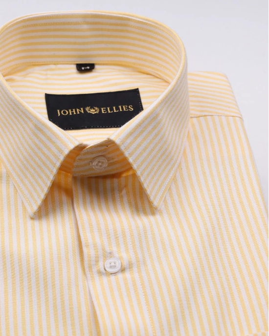 Zuazeiro Yellow Stripe Oxford Cotton Shirt-40 / M