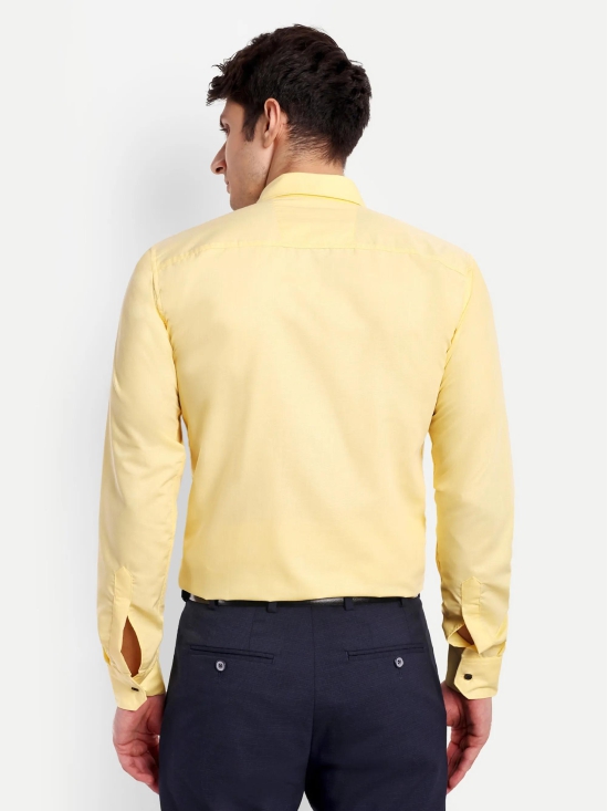 Yellow Viscose Rayon Solid Shirt-XXL