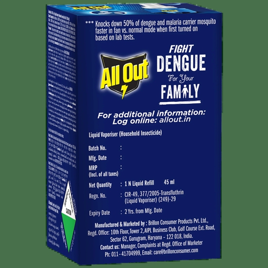 All Out Ultra Liquid Vaporizer/Mosquito Repellent Refill - Kills Dengue, Malaria & Chikungunya Mosquitoes, 45 Ml