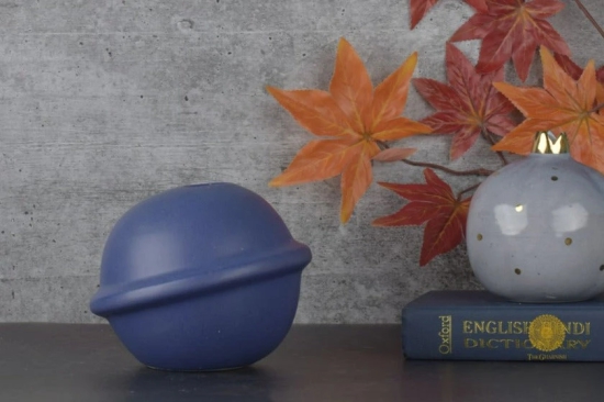 Ceramic Planet Shape Vases-Blue