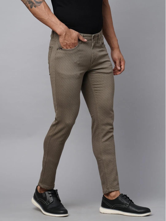 Khaki Ankle Fit Trousers-34 / Khaki