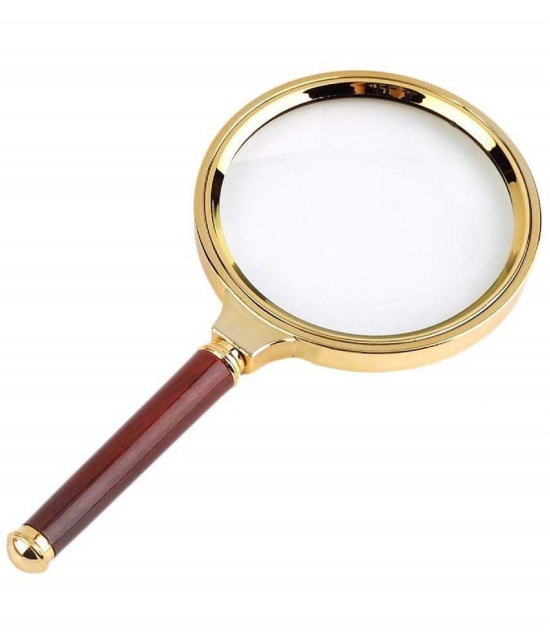 SHB  magnifier 10x Magnification Premium Hand Held Zooming Glass  (Brown & Gold)