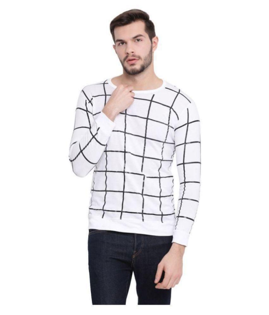 Vimal Jonney Cotton Blend White Checks T-Shirt - None