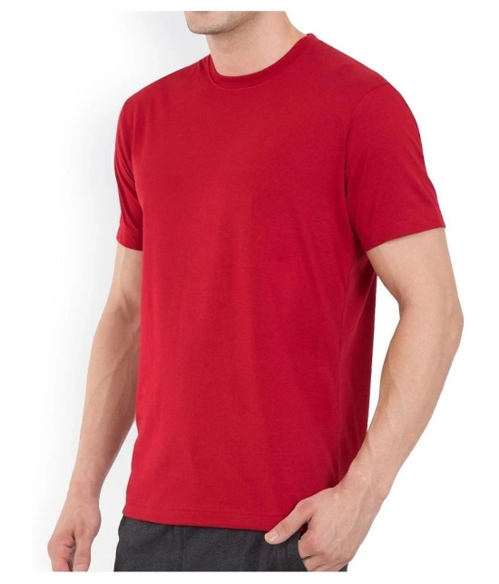 SKYRISE Cotton Red Solids T-Shirt - None