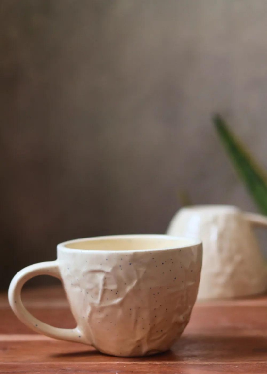 Cream Textured Mug-Set of two