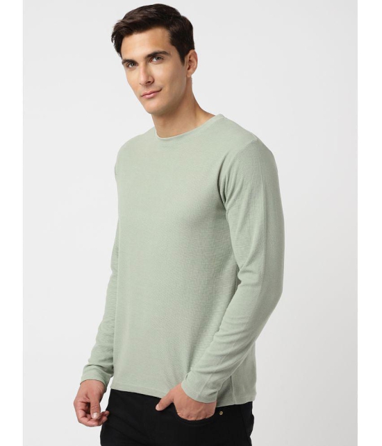 UrbanMark Cotton Blend Regular Fit Solid Full Sleeves Men''s T-Shirt - Light Green ( Pack of 1 ) - None