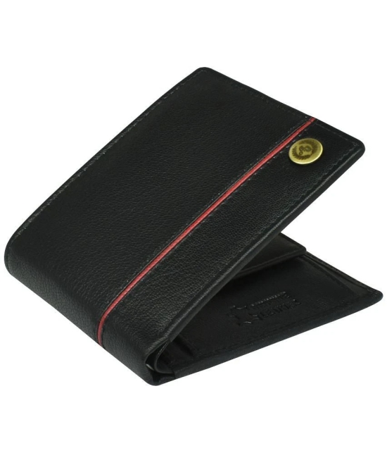 Ajanta Black 100% Leather Mens Regular Wallet ( Pack of 1 ) - Black