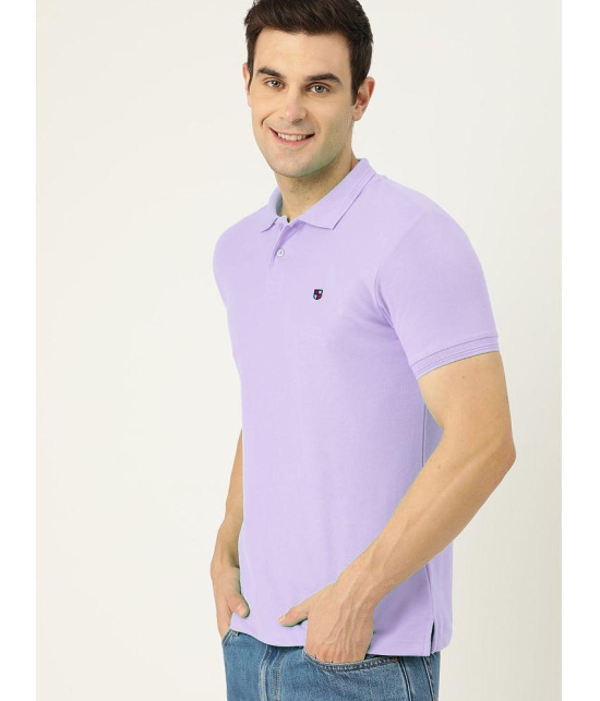 ADORATE Cotton Blend Regular Fit Solid Half Sleeves Mens Polo T Shirt - Lavender ( Pack of 1 ) - None