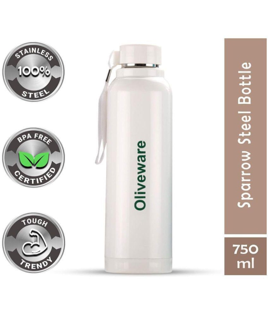 Oliveware White Steel Flask ( 700 ) - White