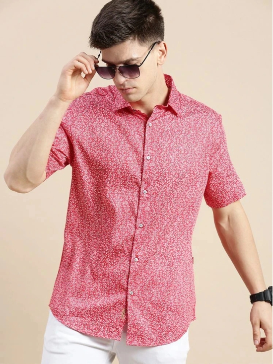 Showoff Cotton Blend Regular Fit Printed Half Sleeves Mens Casual Shirt - Red ( Pack of 1 ) - None