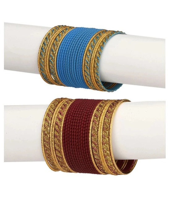 AFAST Colorful Combo Of 2 Metal Bangle Set, For Party And Daily Use, 24 Bangle Each Color - None