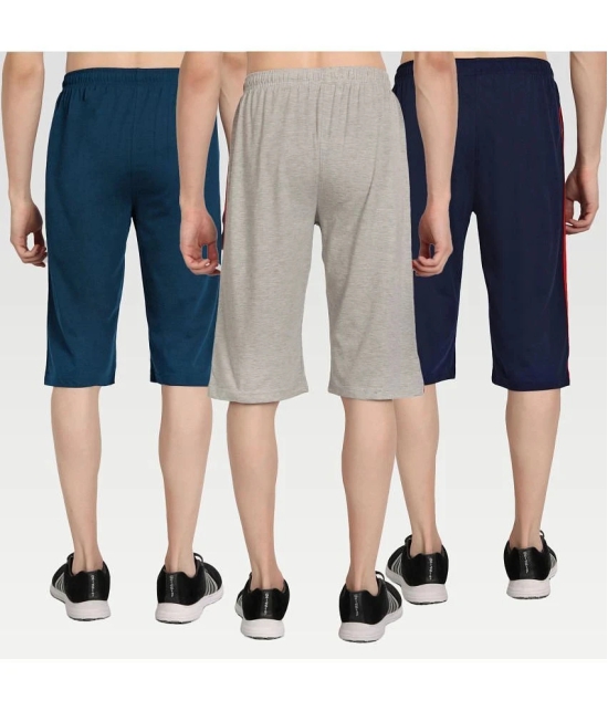 Zeffit - Multi Cotton Blend Mens Three-Fourths ( Pack of 3 ) - None