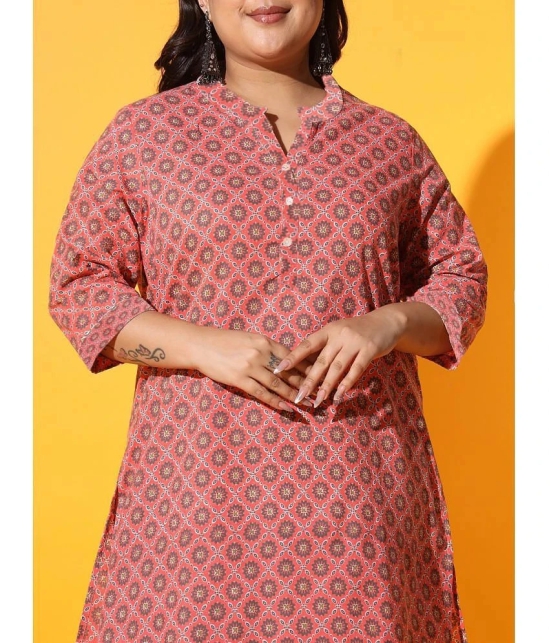 AUSTIVO Cotton Printed Straight Womens Kurti - Multicoloured ( Pack of 1 ) - None