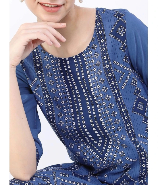 Ketch Polyester Printed Straight Womens Kurti - Blue ( Pack of 1 ) - None