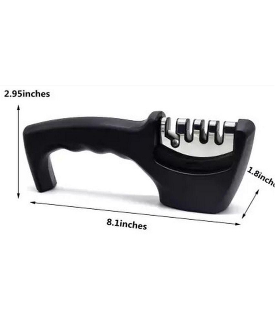 Green Tales - Black Stainless Steel Knife Sharpner ( Pack of 1 ) - Black