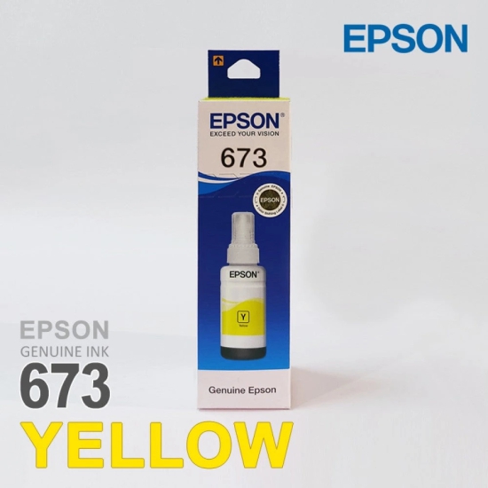 Epson T6734 / 673 Yellow Genuine Ink Bottle 70 ml-Black