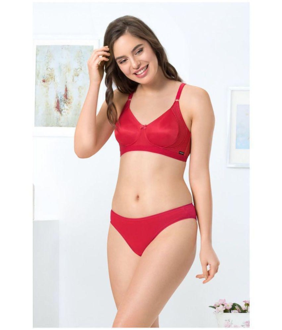 Everyde by Amante Polyester Everyday Bra - Red Single - 32B