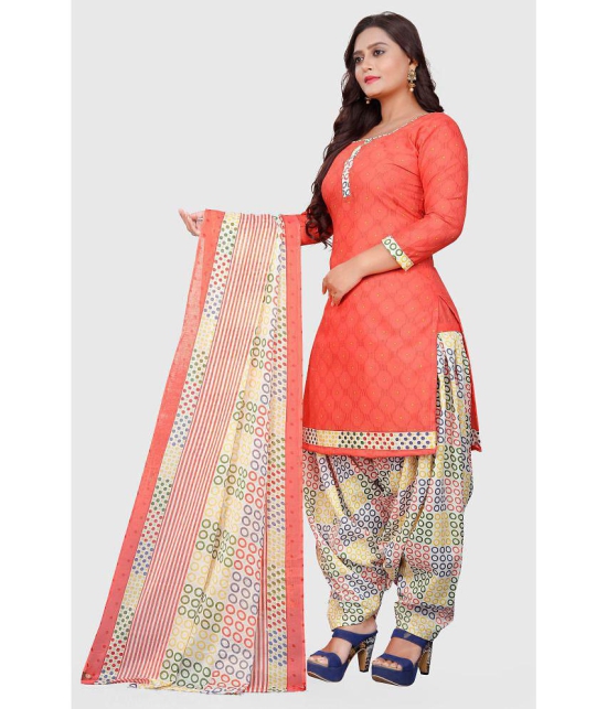 Rajnandini - Unstitched Peach Cotton Dress Material ( Pack of 1 ) - Peach