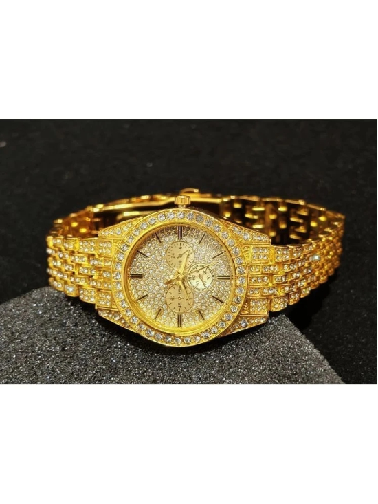 Rhonium Gold Metal Analog Womens Watch