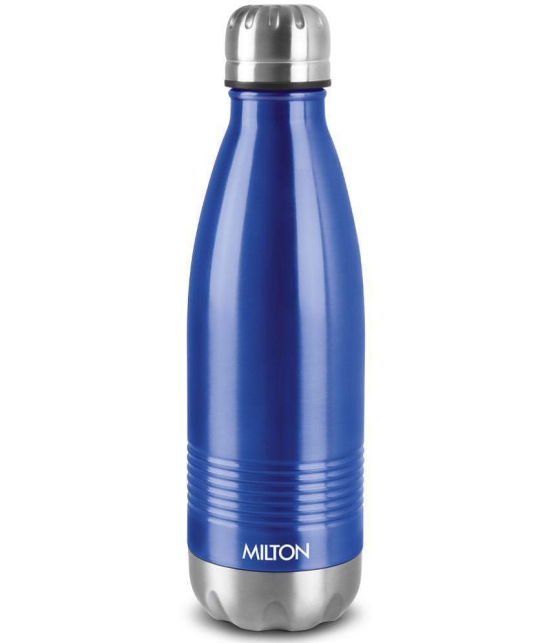 Milton Duo DLX 1000 Thermosteel 24 Hours Hot and Cold Water Bottle, 1 Litre, Blue | Leak Proof | Office Bottle | Gym | Home | Kitchen | Hiking | Trekking | Travel Bottle - Blue