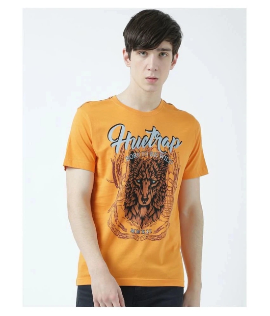 Huetrap Cotton Orange Printed T-Shirt Single Pack - None