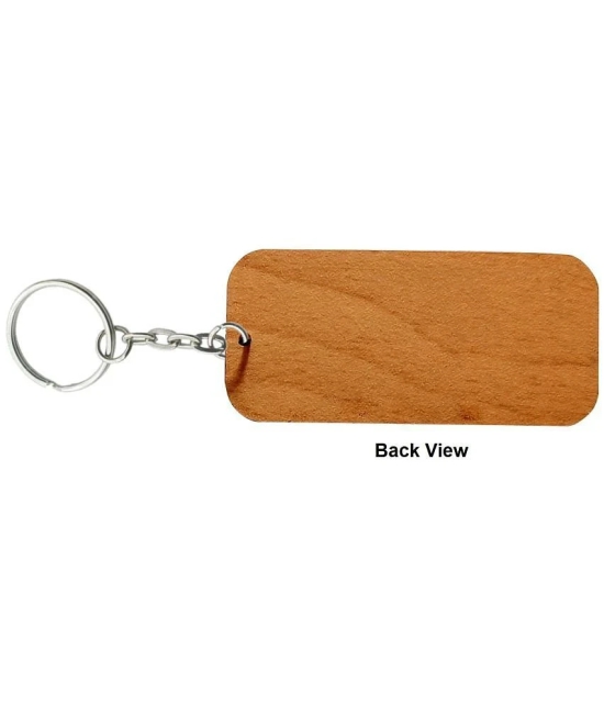 Asmi Collection Beige Wood Keychain - Pack of 1