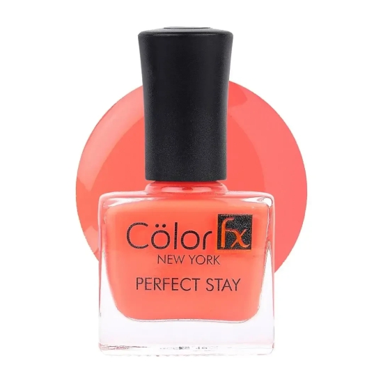 Color Fx New York Premium Non UV Gel Nail Polish Perfect Stay Peach Nail Polish Color in Glossy Gel Like Finish, 124