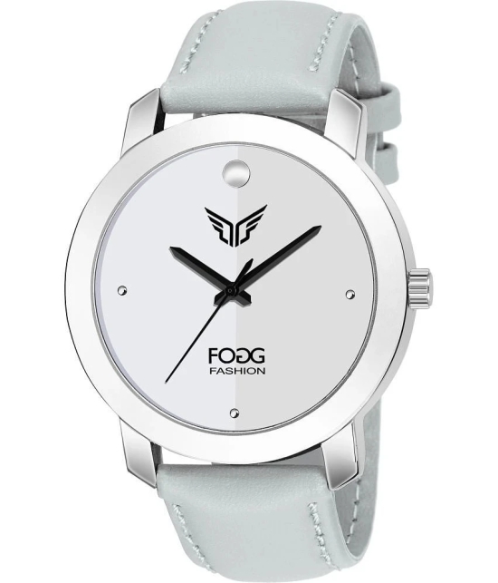 Fogg Light Grey PU Analog Mens Watch