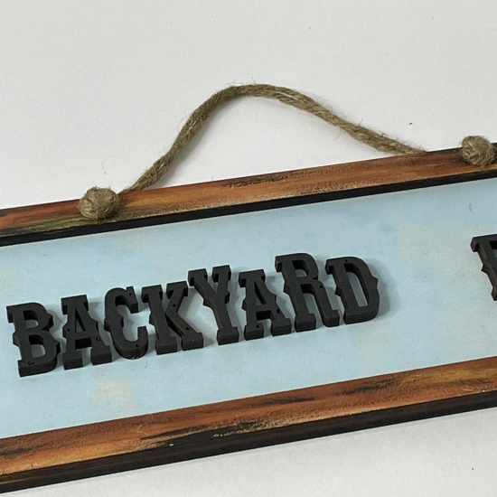 Backyard Bar 3D Letter Wooden Signage