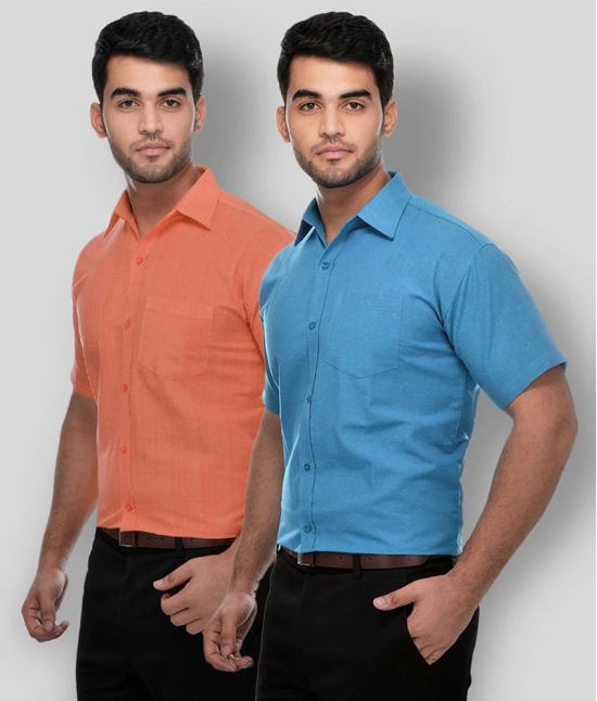 DESHBANDHU DBK - Multicolor Cotton Regular Fit Mens Formal Shirt (Pack of 2) - None