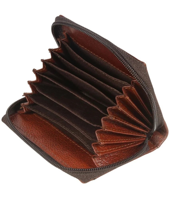 Style 98 - Leather Brown Mens Zip Around Wallet ( Pack of 1 ) - Brown