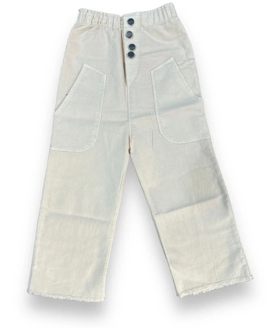 ICONIC ME - Kids Girls Loose Fit Wide Leg Cream Denim Jeans - None