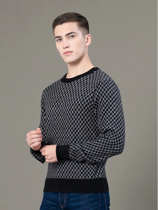 RedTape Round Neck Pattern Sweater for Men | Ultimate Comfort