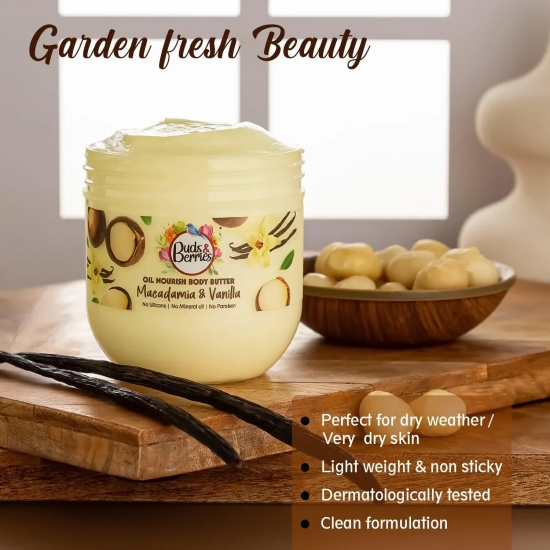 Buds&Berries Oil Nourish Macadamia & Vanilla Body Butter (200 ml)