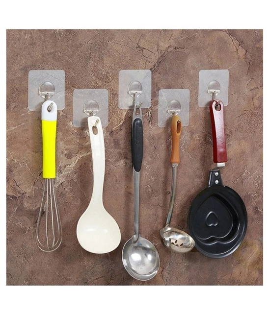 9PC Strong Transparent Suction Cup Sucker Wall Hooks Hanger For Kitchen Bathroom - Multicolor