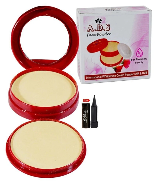 ADS Face Compact Powder With Free Kajal Pressed Powder Beige 23 gm